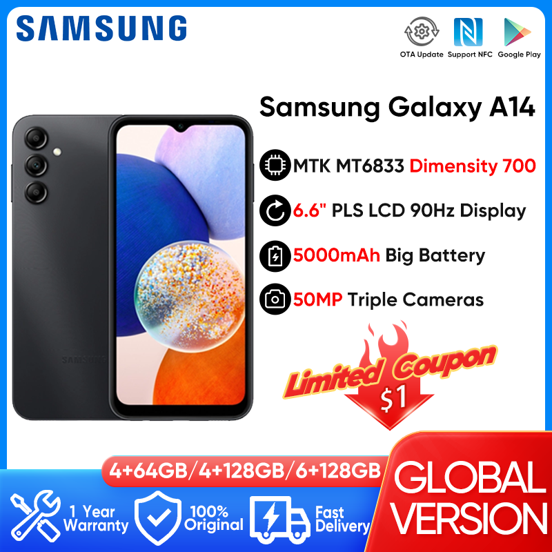 2023 New Original Samsung Galaxy A14 5G Smartphone Android 13 6.6'' 90Hz  Display 5000mAh Battery 50MP